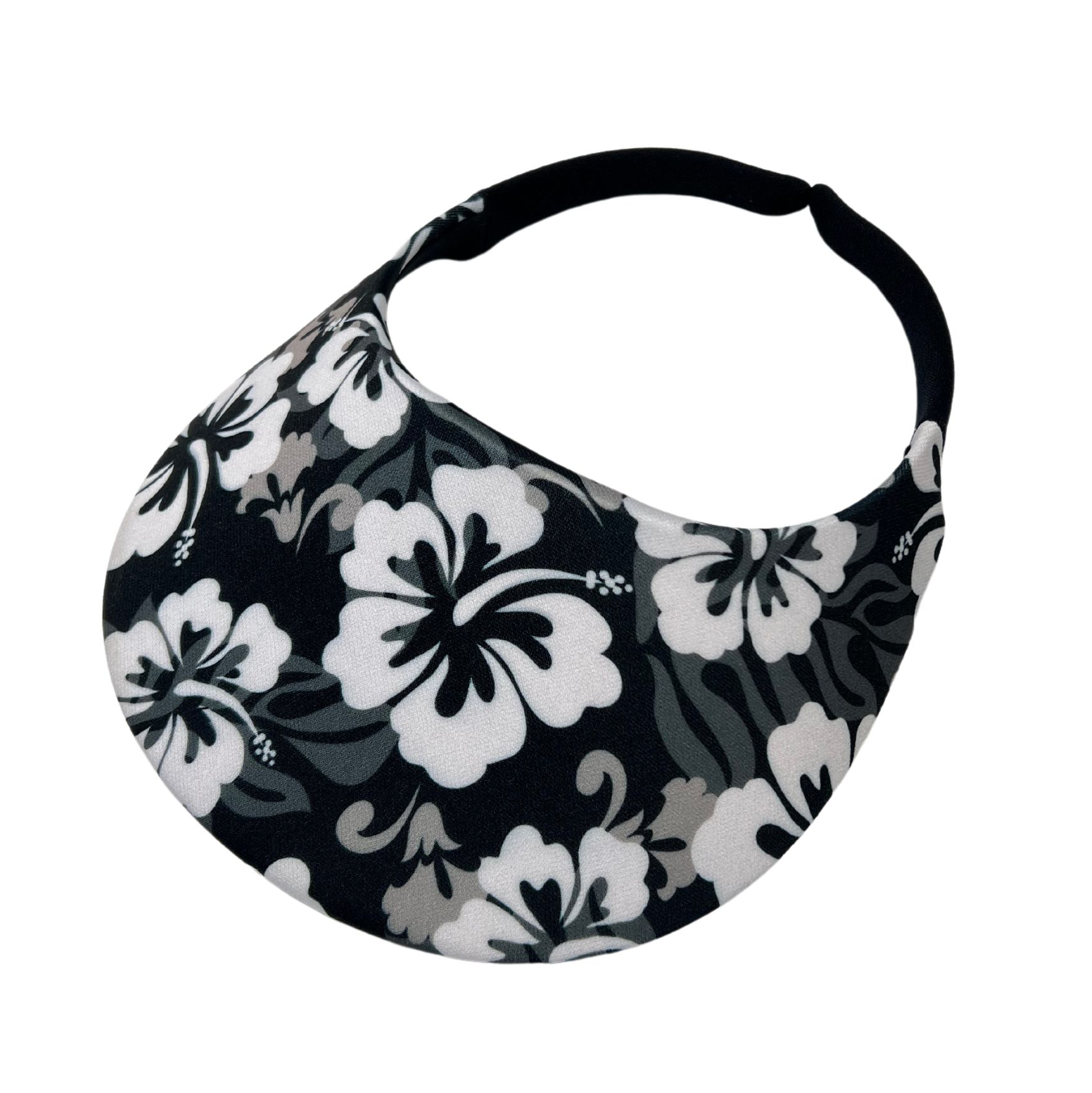 No Headache Original Round Brim Women's Sun Visor Black Hawaiian