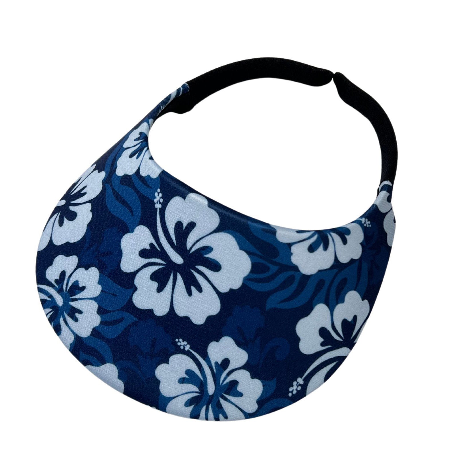 No Headache Original Round Brim Women's Sun Visor Hawaiian Print Blue