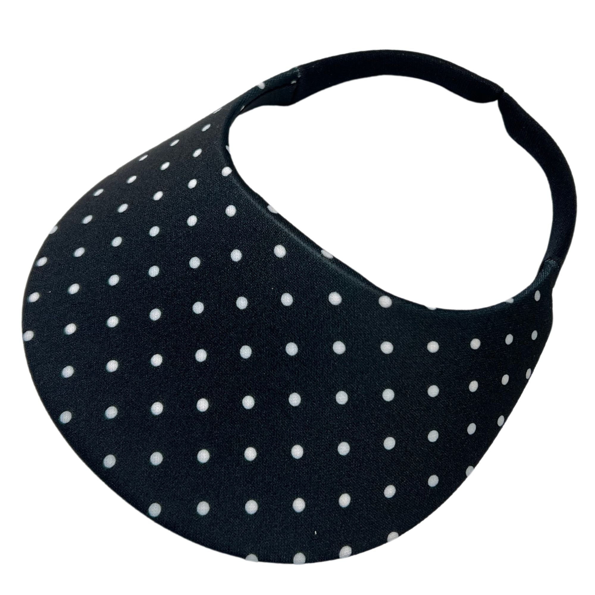 No Headache Original Women's Sun Visor Black White Polka Dot NO HEADACHE