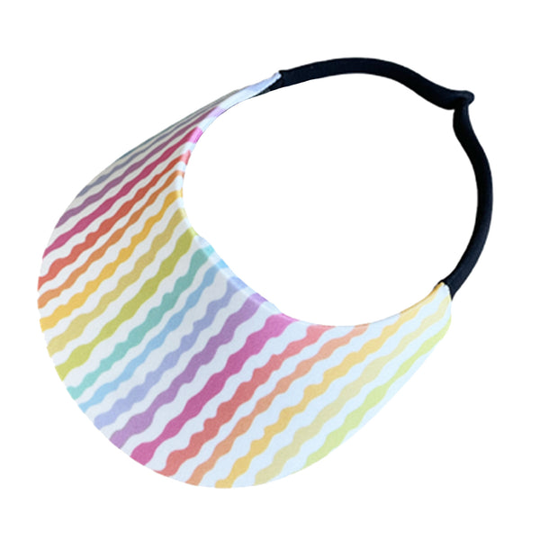 Original Round Brim Women's Sun Visor - Rainbow Stripes