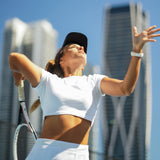 Original Square Brim Women's Sun Visor - Black & White Weave