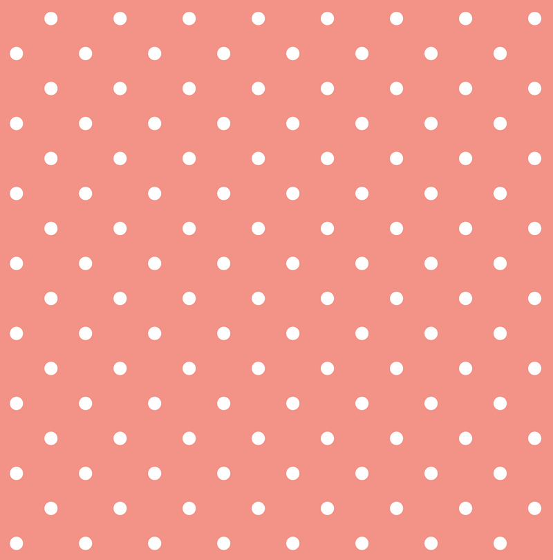 Square Brim - Coral Reef with White Polka Dots