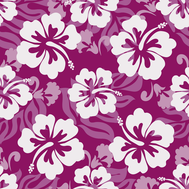 Square Brim - Viva Magenta Hawaiian Print