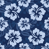Square Brim - Midnight Blue Hawaiian Print