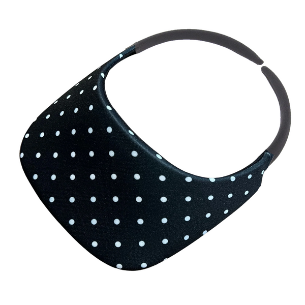 Square Brim - Black with White Polka Dots