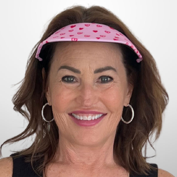 Square Brim - Sketchy Hearts Pink w/ Fuchsia