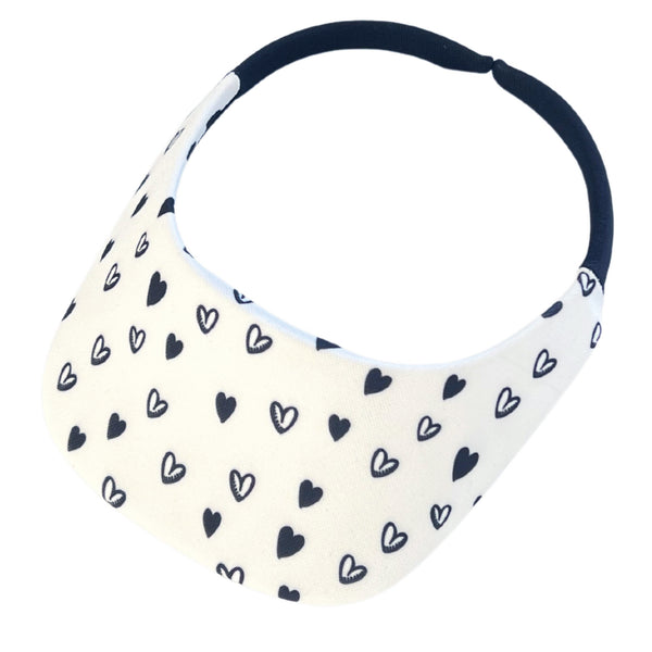 Square Brim - Sketchy Hearts White w/ Black