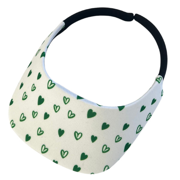 Square Brim - Sketchy Hearts White w/ Green