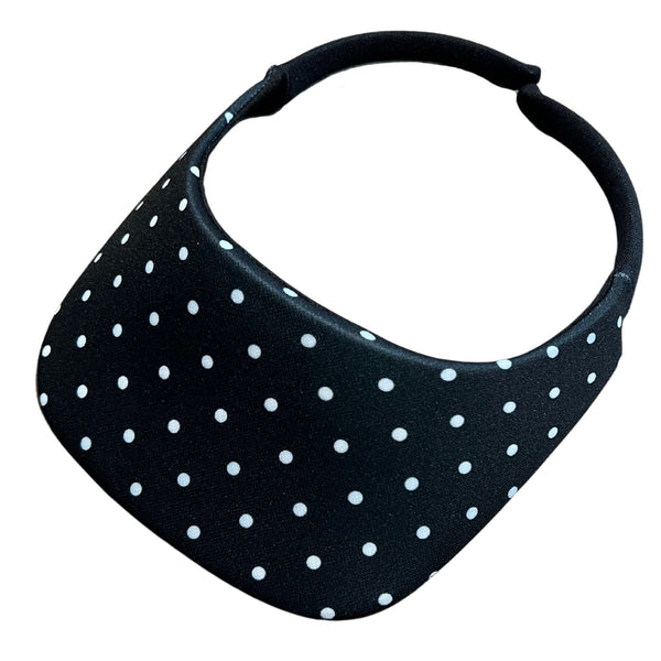 Square Brim - Black with White Polka Dots