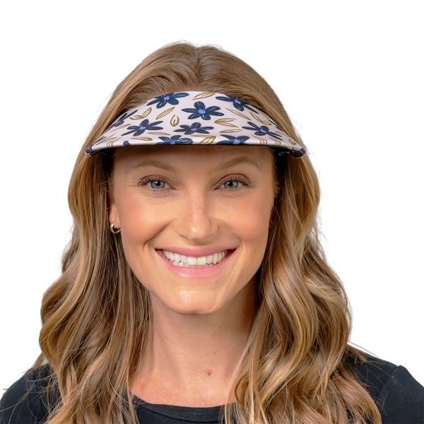 Square Brim - Flax w/ Navy Floral