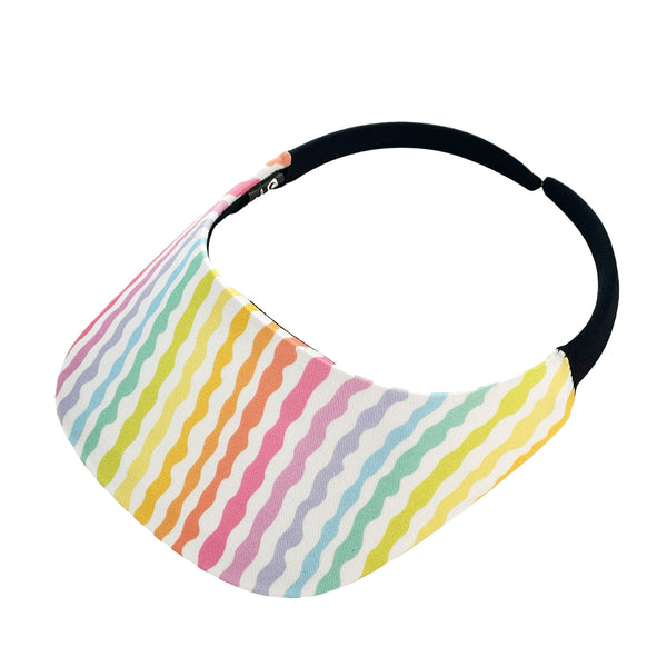 Original Square Brim Women's Sun Visor - Rainbow Stripes