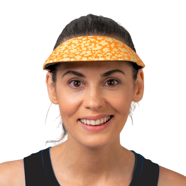 Square Brim - Sketched Floral Tangerine