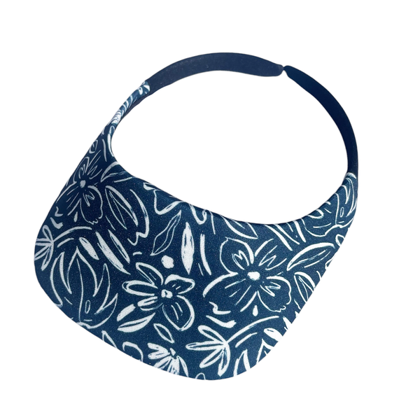 Square Brim - Navy with Flax Floral