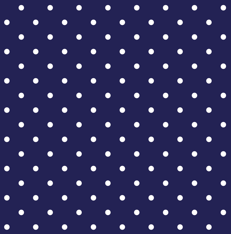 Square Brim - Navy with White Polka Dots