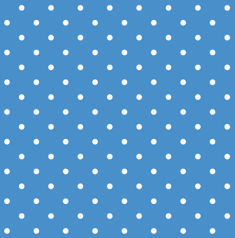Round Brim - French Blue with White Polka Dots