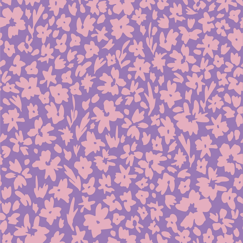 Round Brim - Sketched Floral Lilac