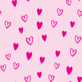 Round Brim - Sketchy Hearts Pink w/ Fuchsia