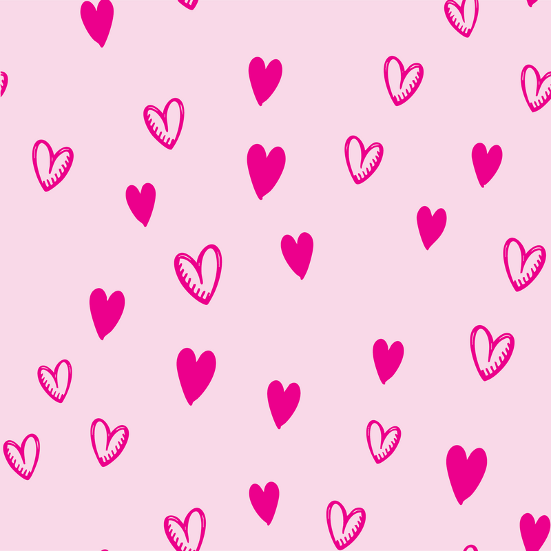 Round Brim - Sketchy Hearts Pink w/ Fuchsia