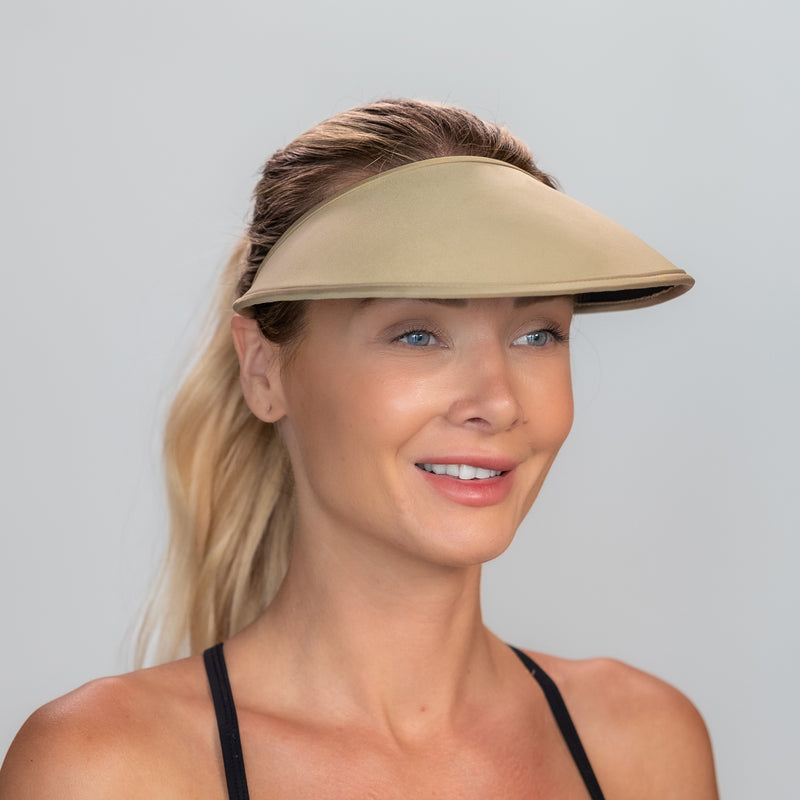 Velo Broad Brim Sun Visor - Olive Khaki Matching Trim