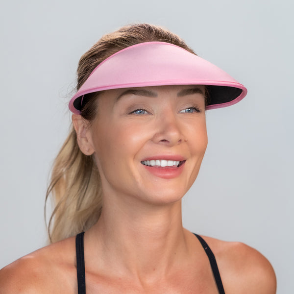 Velo Broad Brim Sun Visor - Baby Pink Matching Trim