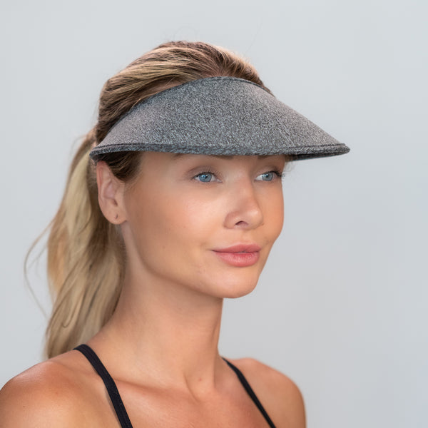 Velo Broad Brim Sun Visor - Steel Grey Heather Matching Trim