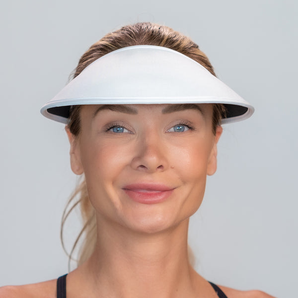 Velo Broad Brim Sun Visor - Pure White Matching Trim