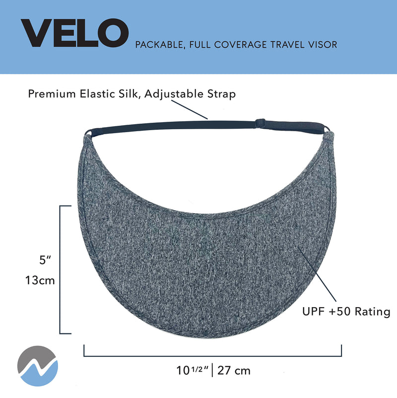 Velo Broad Brim Sun Visor - Harbor Gray Heather Matching Trim