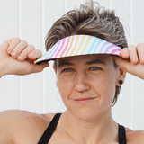 Original Round Brim Women's Sun Visor - Rainbow Stripes